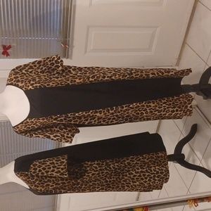 4/$80 New Black & Leopard Print Dress - Size 2XL (US16)